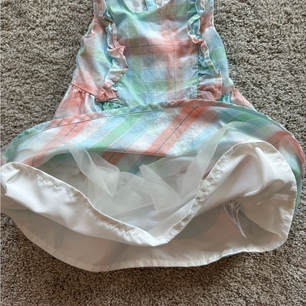 Toddler Plaid Flutter Dress Pastel Plaid Sleeveless Plaid Dress Size 24 months
